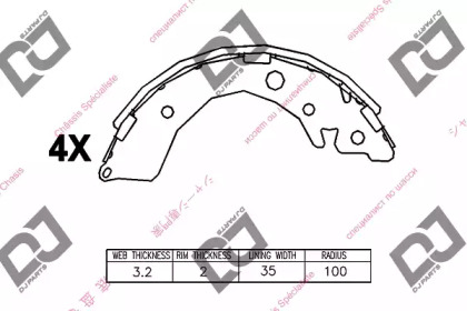 Комлект тормозных накладок DJ PARTS BS1329